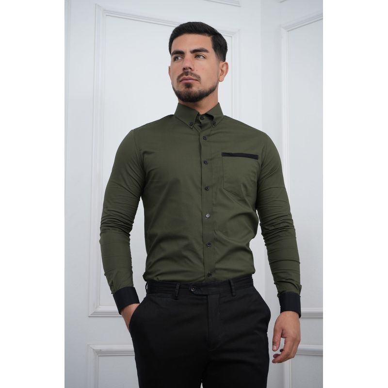 MEHIVIC - CAMISA DE HOMBRE SLIM FIT CON BOLSILLO ALGODON PREMIUM - MEHIVIC DOBLE ESTILO