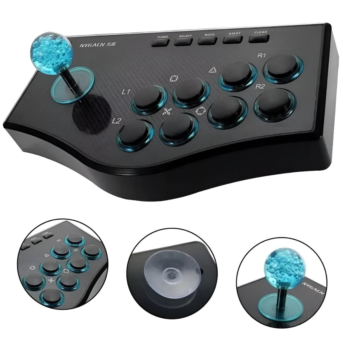 GENERICO - Joystick Arcade Mando Usb 4 en 1 Android, PC, Smart TV, PS2, PS3