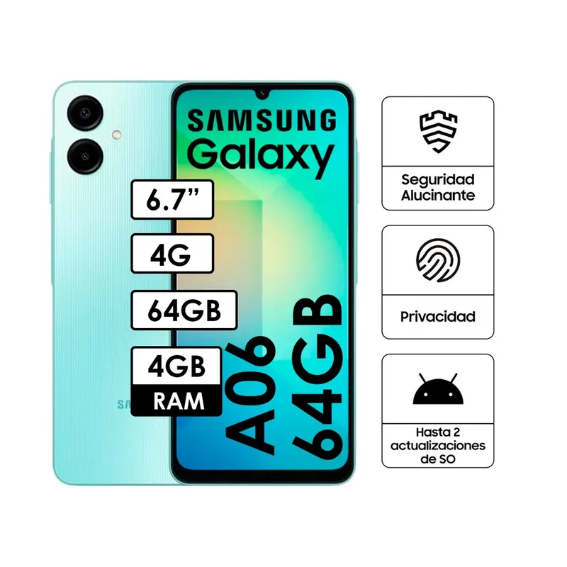 SAMSUNG - Smartphone Samsung Galaxy A06 VERDE 6.7"  64Gb 4GB