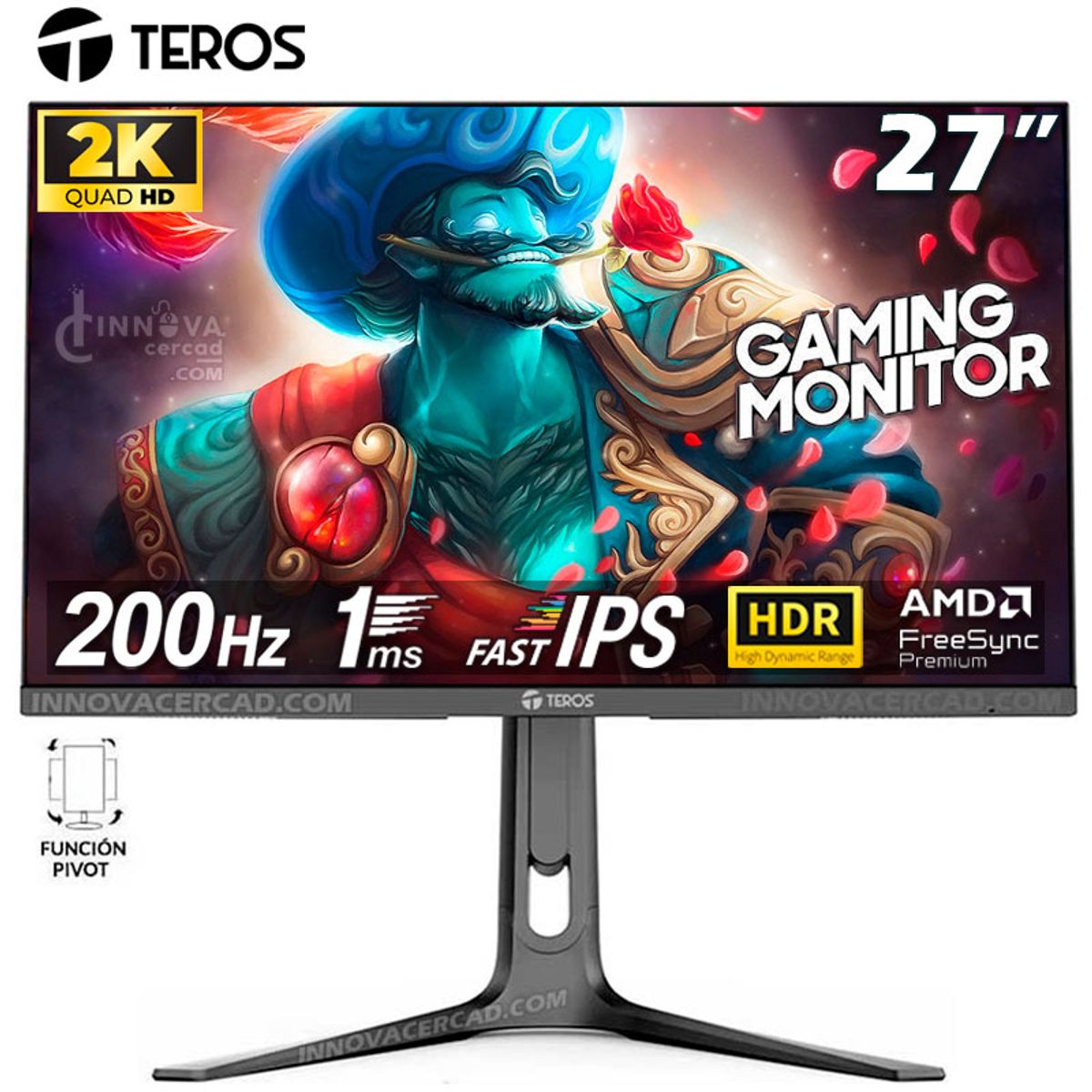 TEROS GAMING - Monitor gaming TEROS TE-2754G 27 QHD 2K Fast IPS 200Hz 1ms HDR
