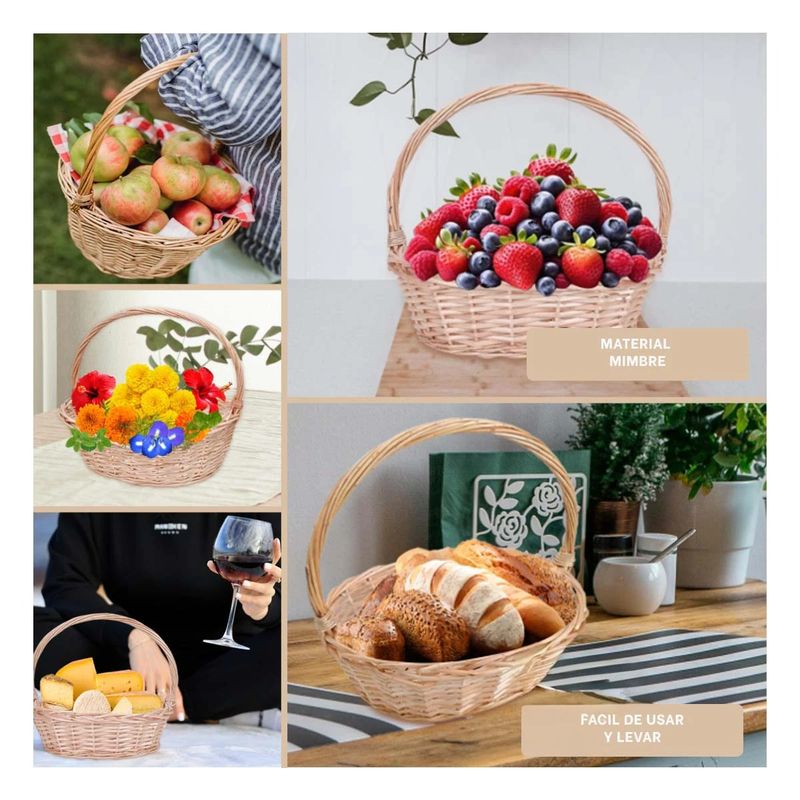 RYBIU IMPORT - Pack4 Canasta Plastificada de 33x24x30cm Y+Regalo Stickers