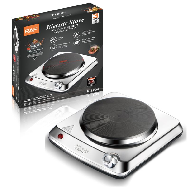 RAFF - Estufa Eléctrica RAF R8204 1000W Acero Inoxidable