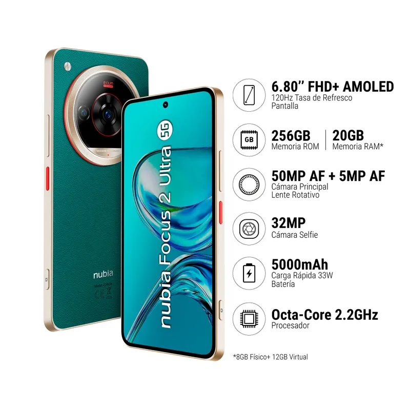 ZTE - ZTE NUBIA FOCUS 2 ULTRA 8+256GB - VERDE