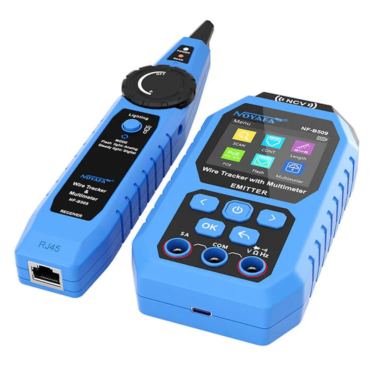 NOYAFA - Noyafa NF-B509 Probador de Red y Multímetro Digital Todo en Uno PoE Cable Test