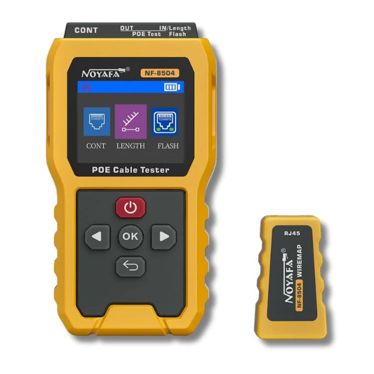 NOYAFA - Noyafa NF-8504 Probador de Cables CAT5CAT6  PoE ATAFBT Medidor de Longitud
