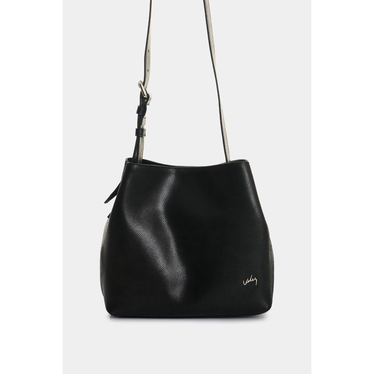 VELEZ - Vélez Morral De Cuero Gamuzado Y Folia Para Mujer Cruz Negro