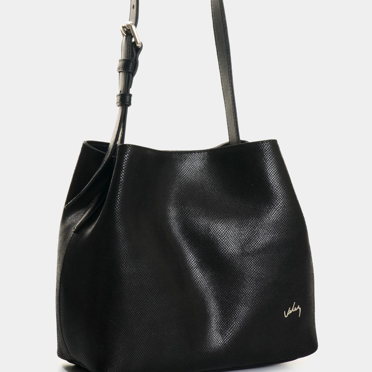 VELEZ - Vélez Morral De Cuero Gamuzado Y Folia Para Mujer Cruz Negro