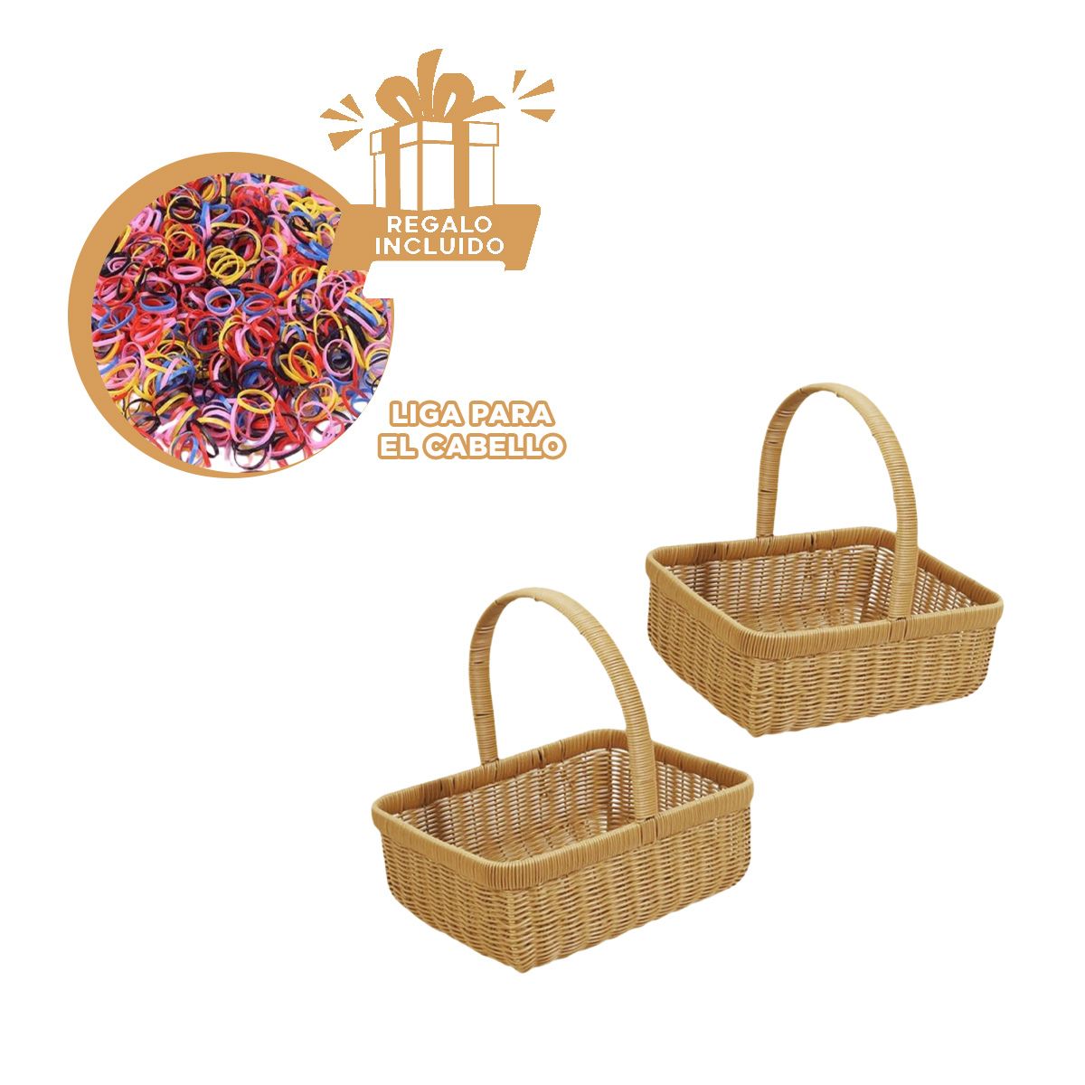 RYBIU IMPORT - Canasto de Almacenaje en Forma Cuadrada Y+Ligas de Regalo