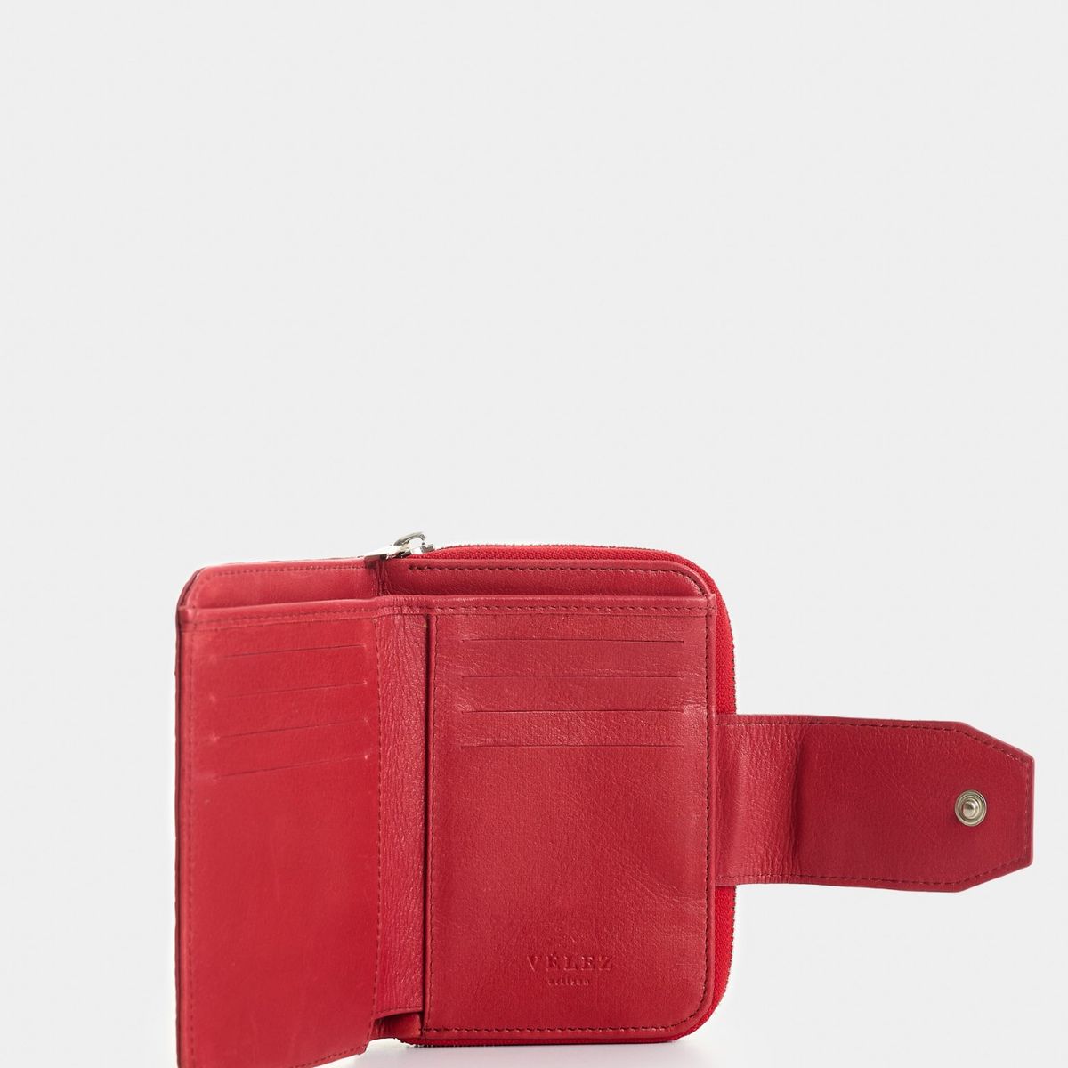 VELEZ - Vélez Billetera Hiedra De Cuero Para Mujer Grabado Rojo