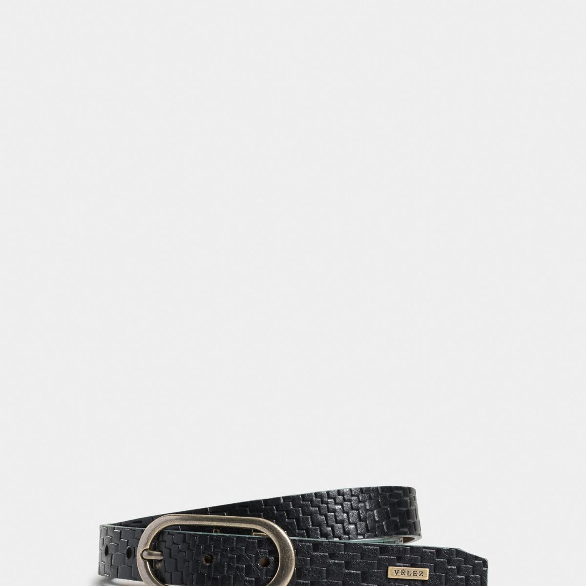Velez - Vélez Cinturón Reversible Limoi Cuero Mujer Trenza Negro