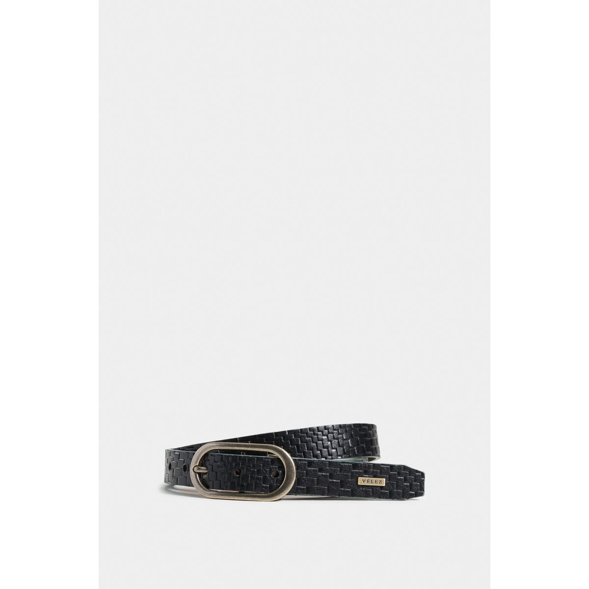 Velez - Vélez Cinturón Reversible Limoi Cuero Mujer Trenza Negro