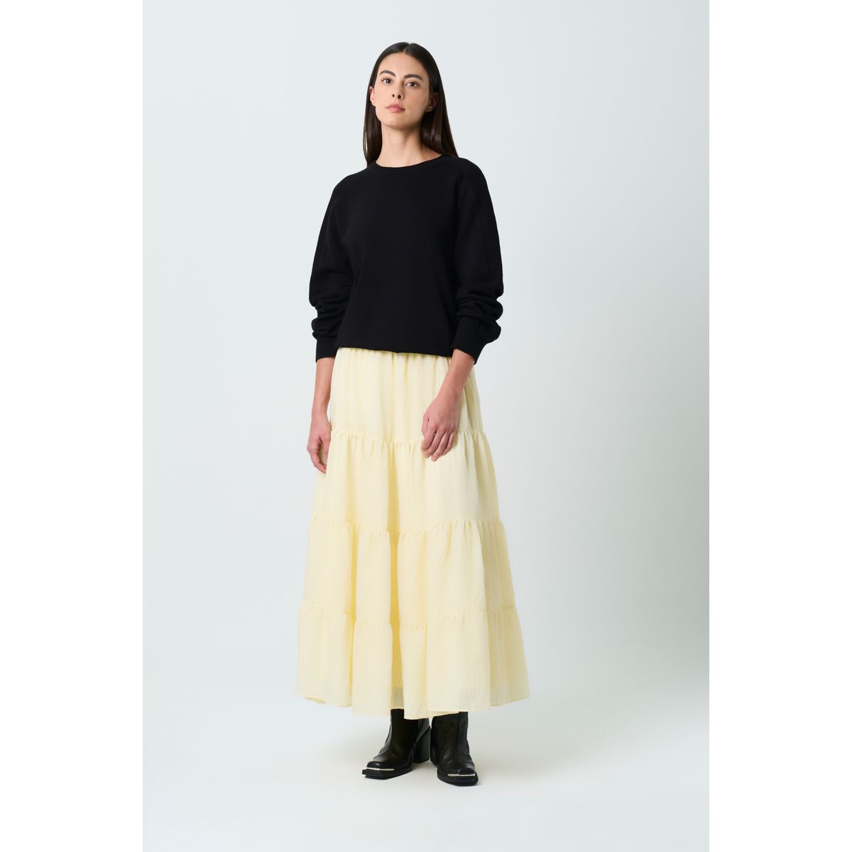 VELEZ - Vélez Falda Larga Galera Para Mujer Capas Amarillo