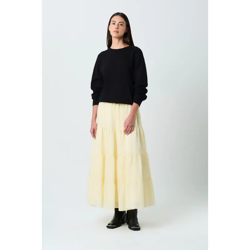 VELEZ - Vélez Falda Larga Galera Para Mujer Capas Amarillo