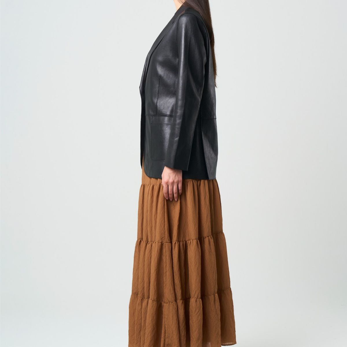 VELEZ - Vélez Falda Larga Galera Para Mujer Capas Cafe Claro