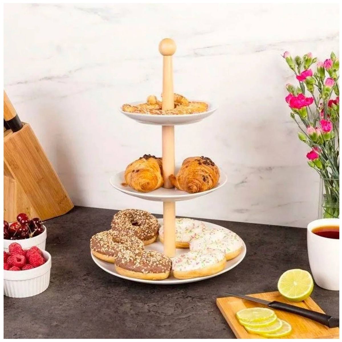 ICHIMATSU - Porta Bocaditos de Loza 3 Pisos