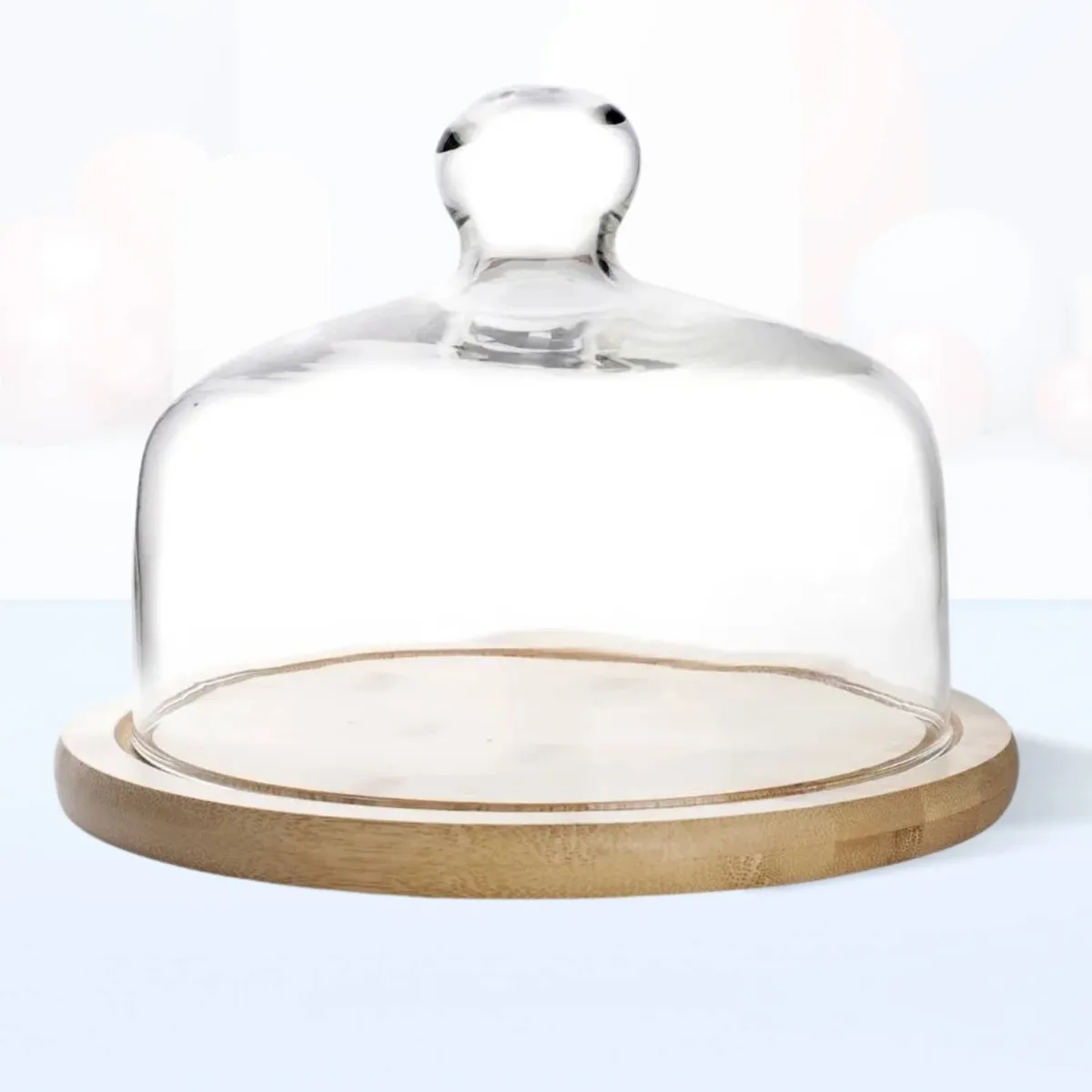 ICHIMATSU - Quesera de Vidrio con Base de Madera