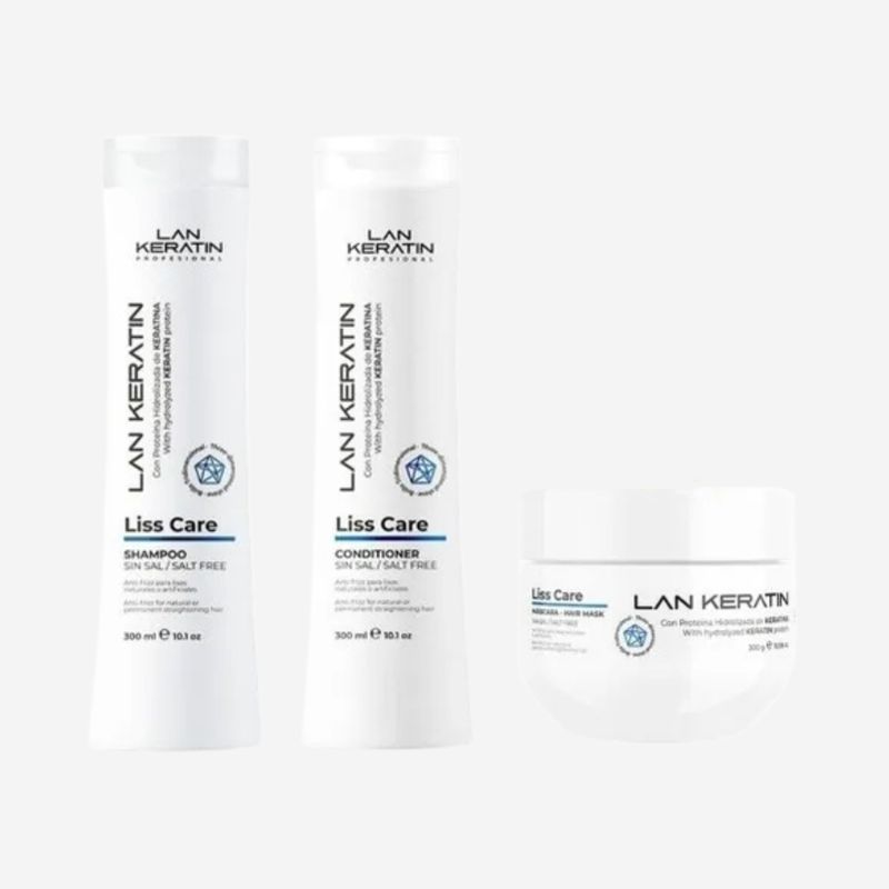 LANOSTERIN - Kit Liss Care Shampoo Acondicionador Mascara Sin Sal Lanosterin