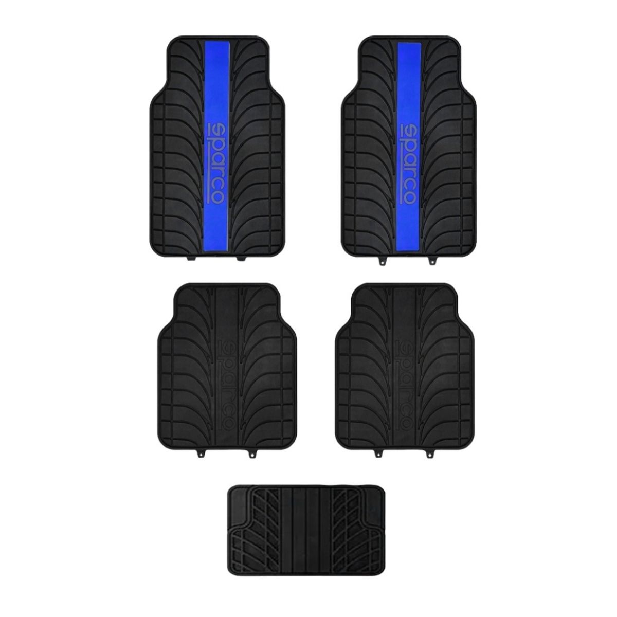 SPARCO - PISO SPARCO 5 PIEZAS PVC LINEA AZUL