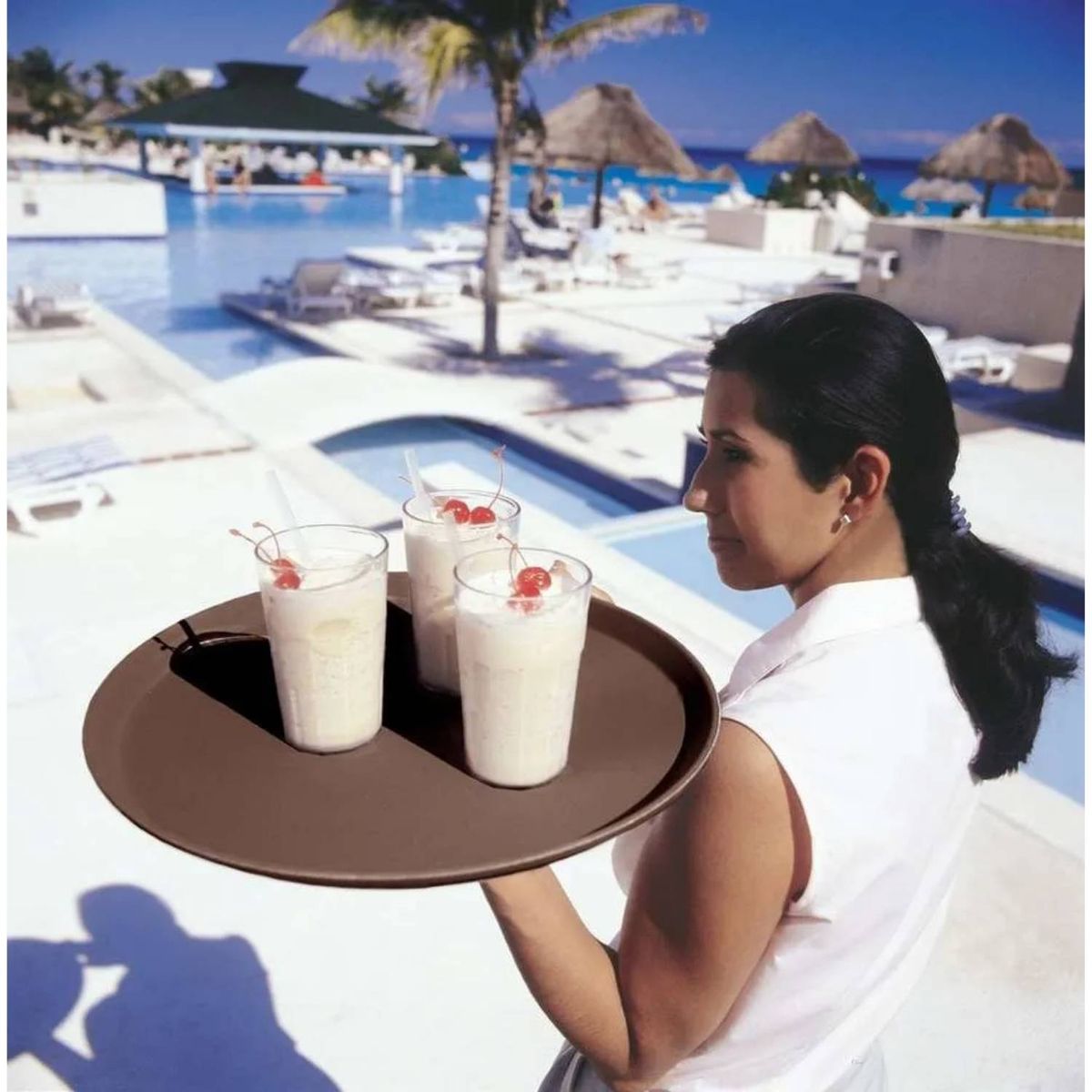 ICHIMATSU - Azafate Antideslizante Redondo 40 cm Marron