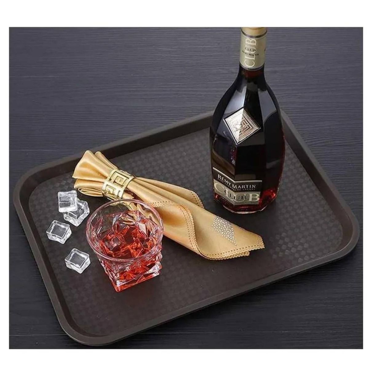 ICHIMATSU - Azafate Antideslizante Cuadrado 51 cm Marron