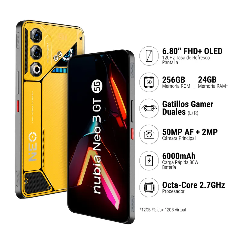 ZTE - ZTE NUBIA NEO 3 GT 12+256GB - AMARILLO