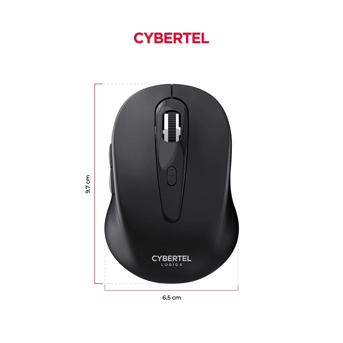 CYBERTEL - Mouse Oficina Inalámbrico 6B 1600DPI Negro Cybertel Logig 6 CYB M307