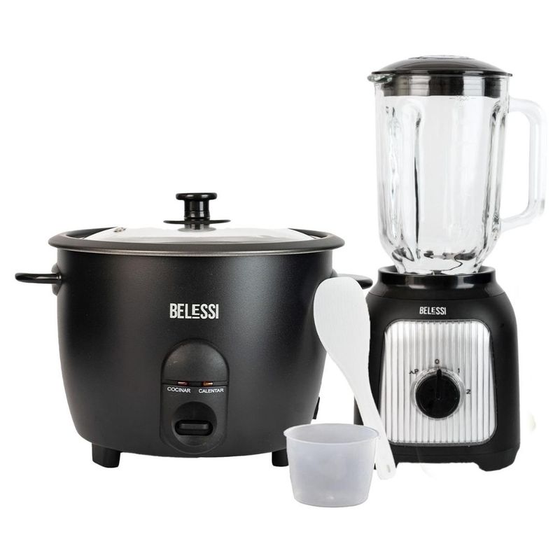 BELESSI - Combo x2: Olla Arrocera + Licuadora 2 velocidades 500W