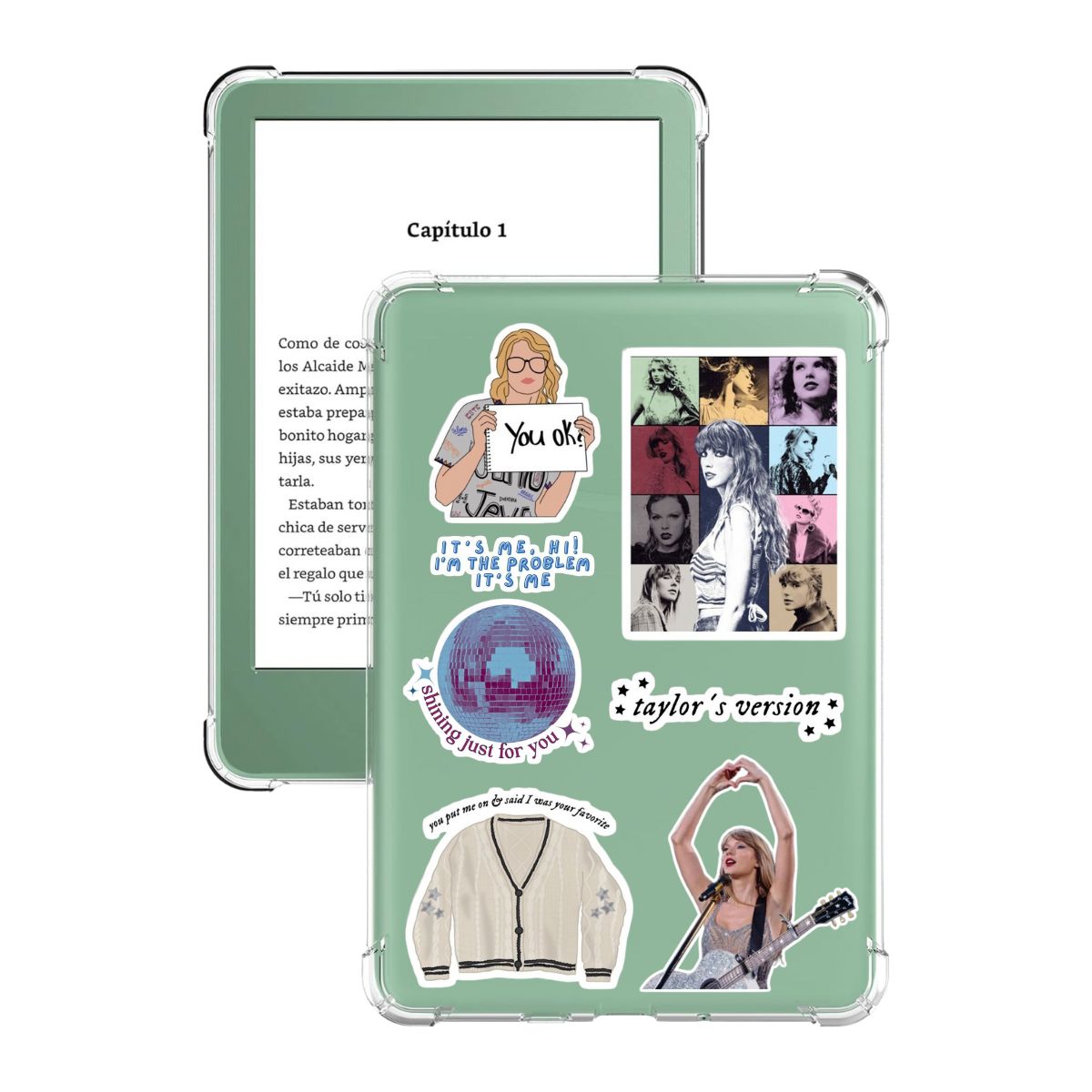 GENERICO - Case Transparente Kindle 11 gen de 6 pulg 2024+ Stickers Taylor