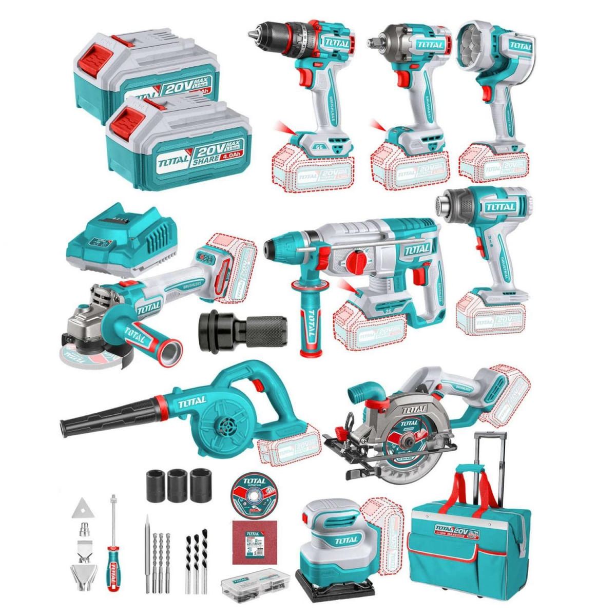 SuperCombo Inalambrico Industrial 9 en 1 Pro Industrial Total, marca Total Tools - Foto Principal