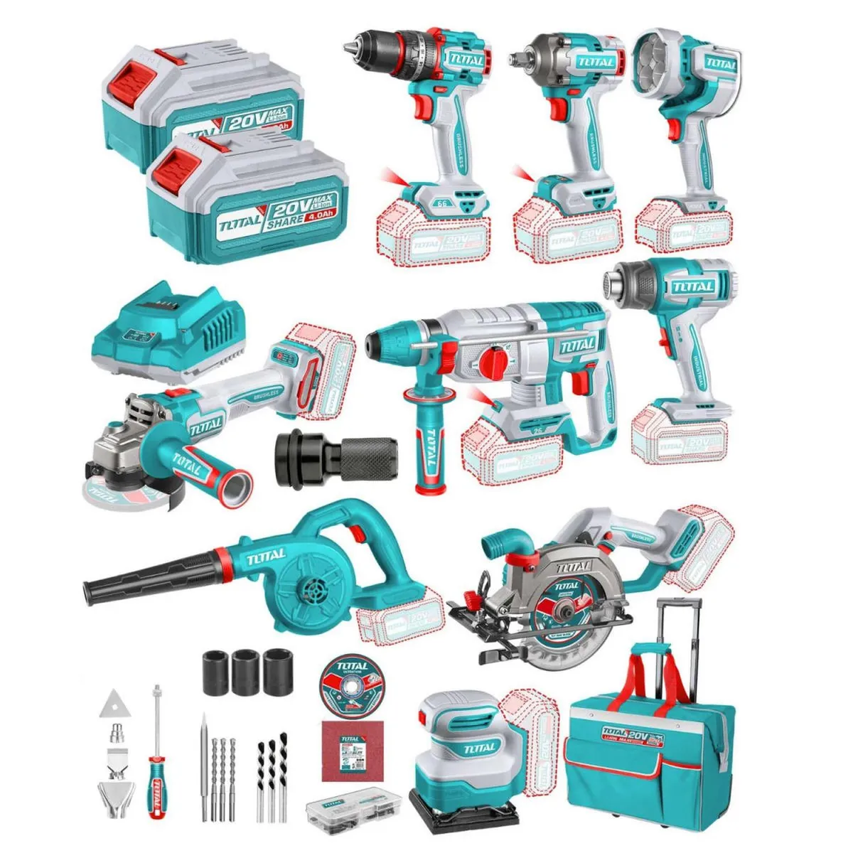 SuperCombo Inalambrico Industrial 9 en 1 Pro Industrial Total, marca Total Tools - Foto Principal