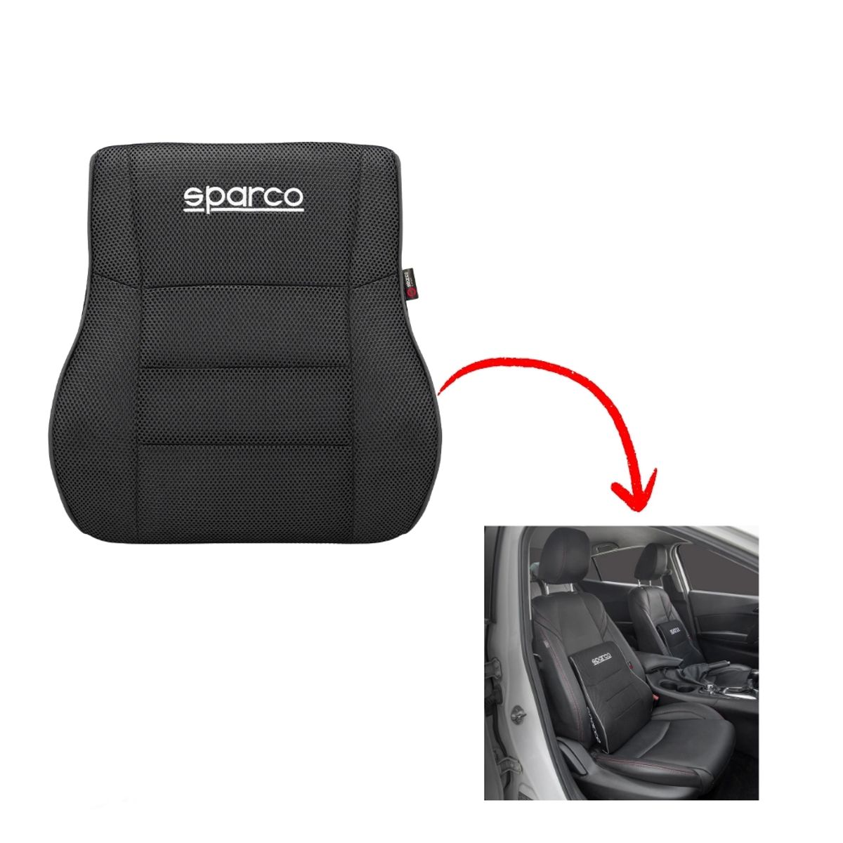 TECGO - RESPALDAR LUMBAR NEGRO SPARCO SPS444BK