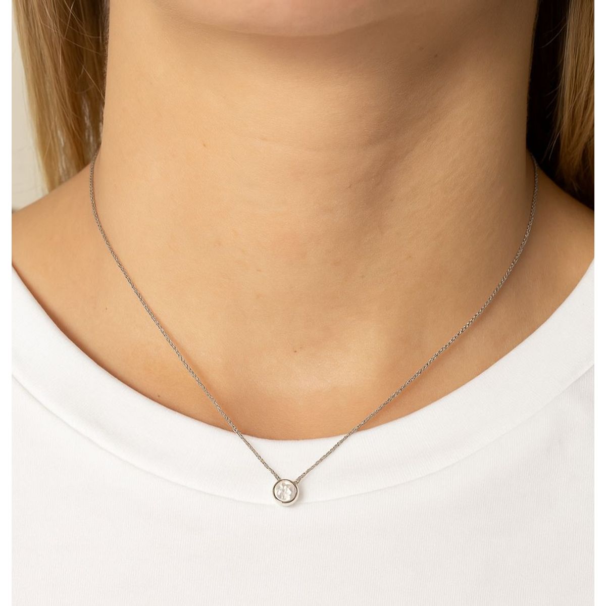 JOYERIA D'PILMER - GARGANTILLA DE PLATA PUNTO DE LUZ