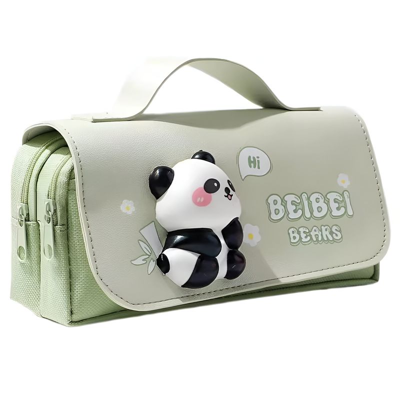 GENERICO - Cartuchera Panda Squishy Antiestrés Kawaii Verde