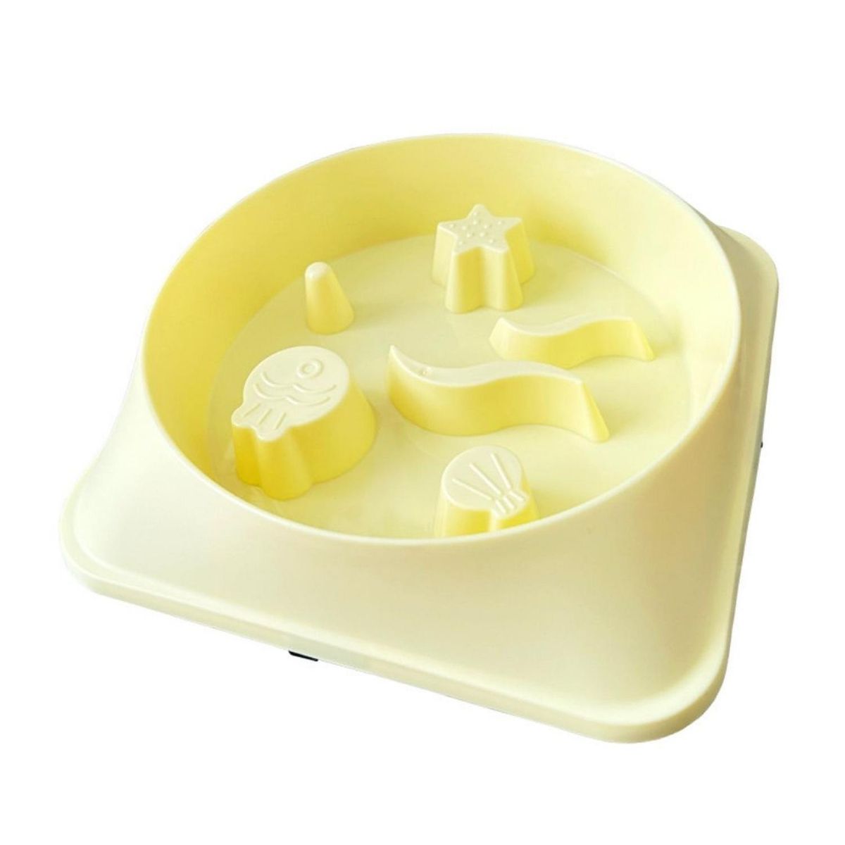 GENERICO - Plato Antiestrés para Mascotas Perros y Gatos Amarillo