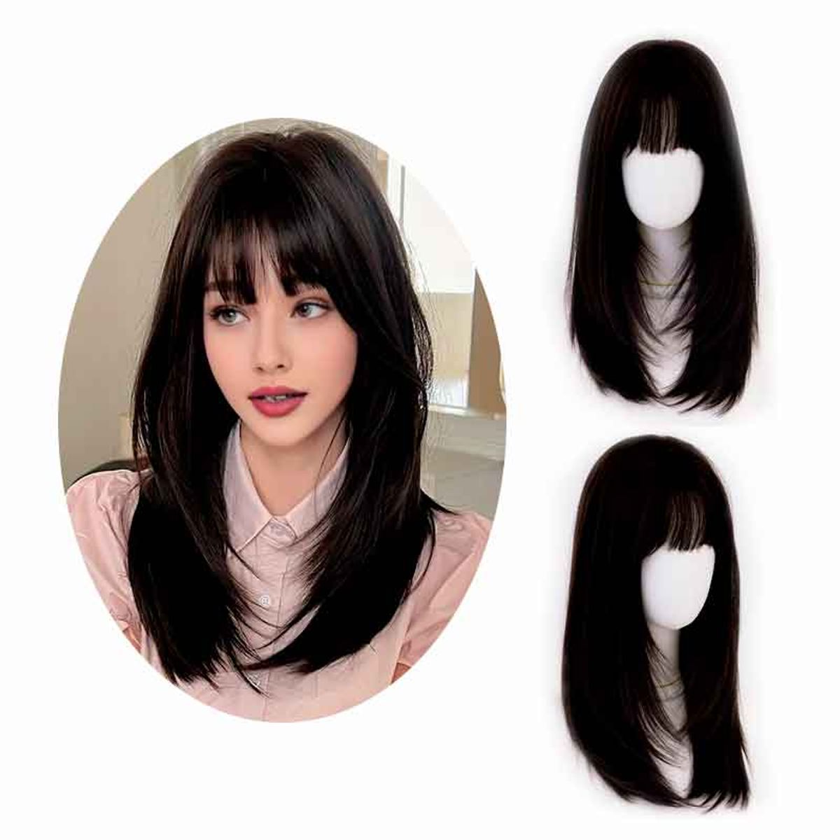 GENERICO - Peluca Larga Recta NEGRA LAH84-18