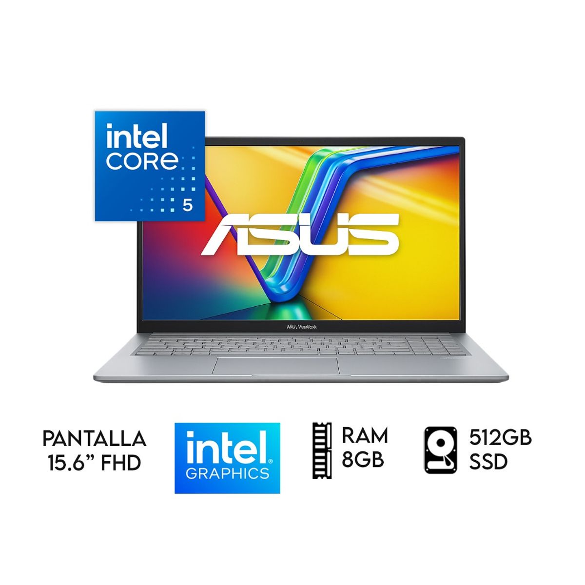 ASUS - Laptop Asus Vivobook Intel Core I5-120U Ram 8GB SSD 512GB 156″ FHD