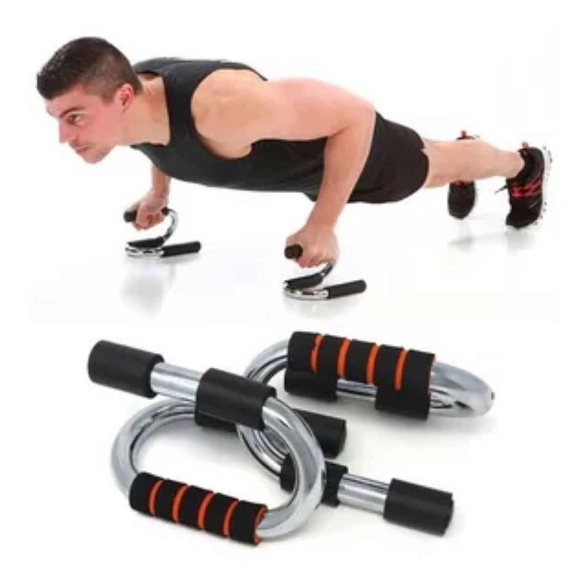 SPORT FITNESS - Barras Push Up Bar Aleación de aluminio -  Anaranjado