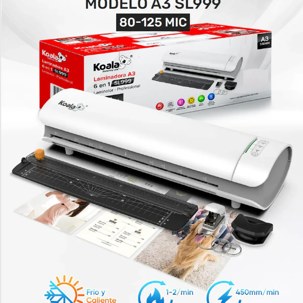 KOALA - Laminadora Enmicadora Koala SL999 6 en 1 - A3