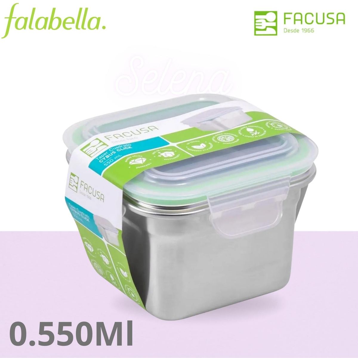 FACUSA - Taper de Acero Inox Cuadrado De 550Ml - Facusa