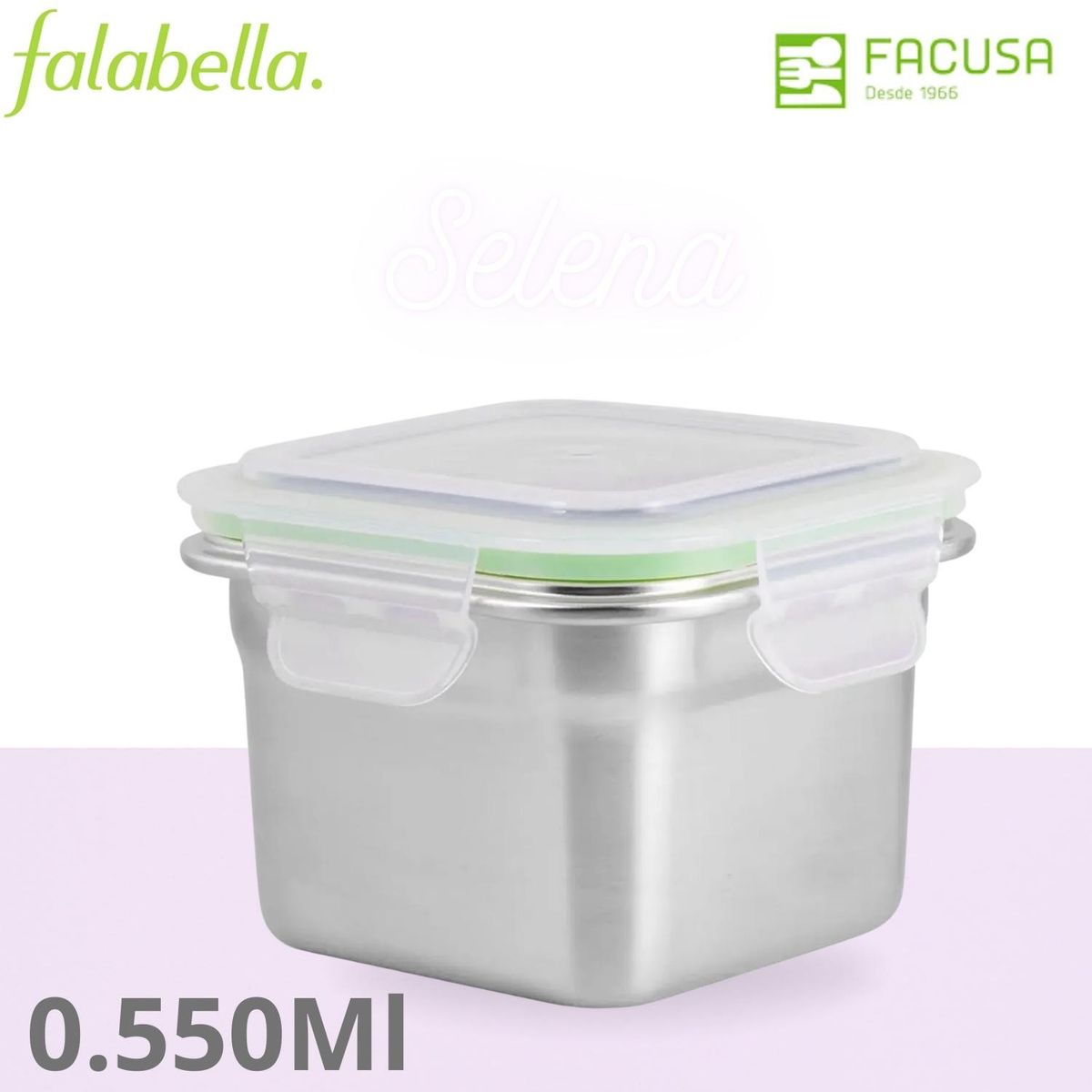 FACUSA - Taper de Acero Inox Cuadrado De 550Ml - Facusa