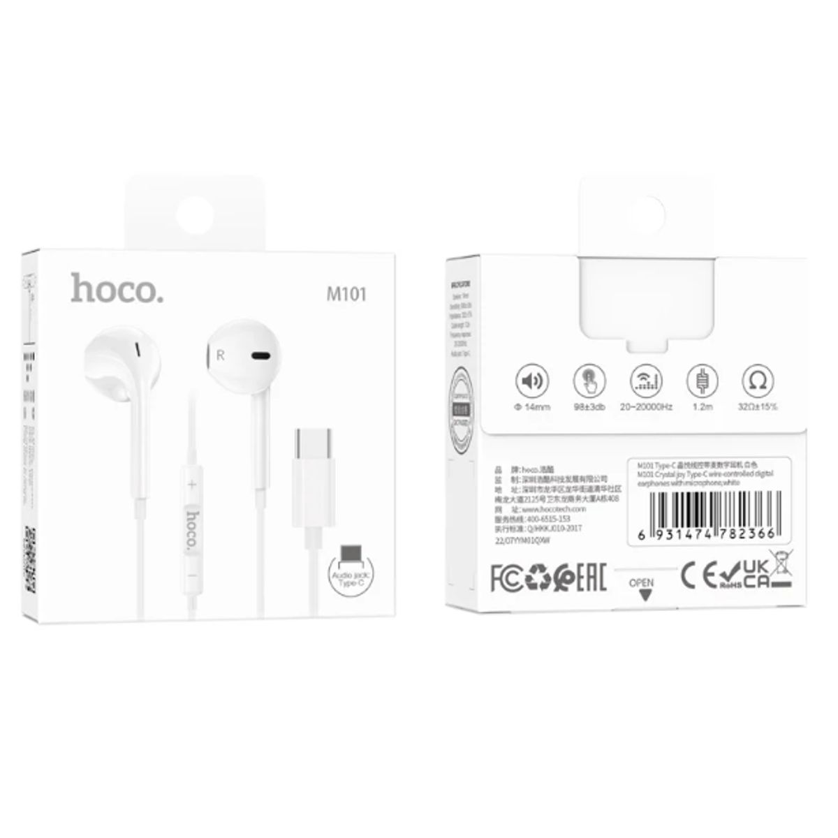 HOCO - Audifono Tipo C HOCO M101 Blanco