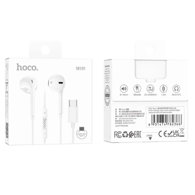 HOCO - Audifono Tipo C HOCO M101 Blanco
