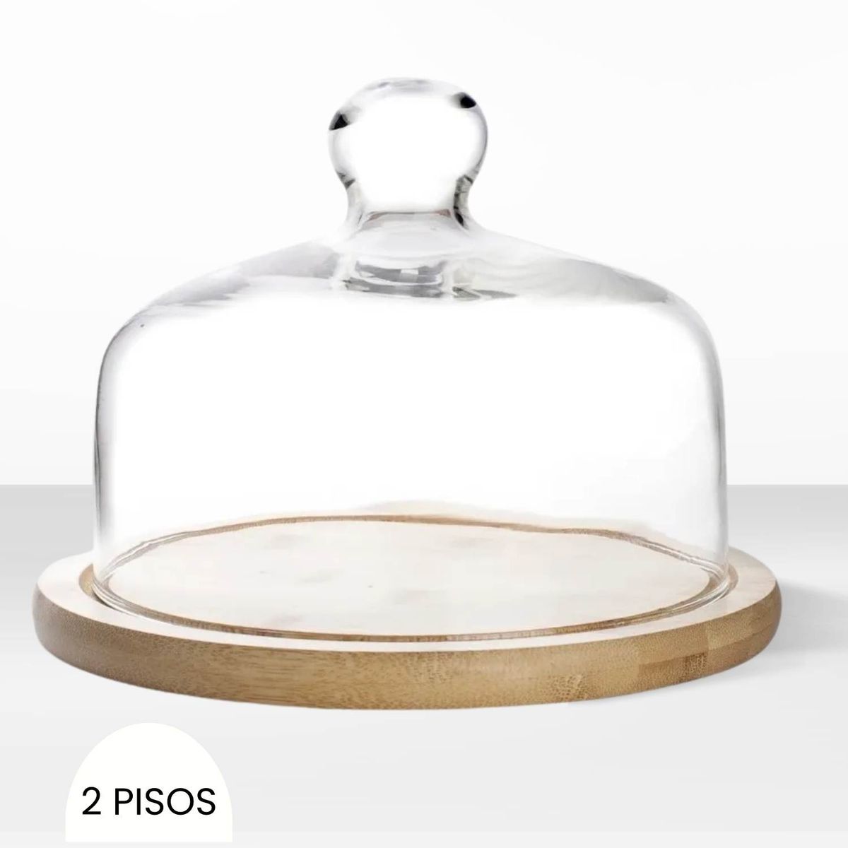 Ichimatsu - Quesera de Vidrio con Base de Madera