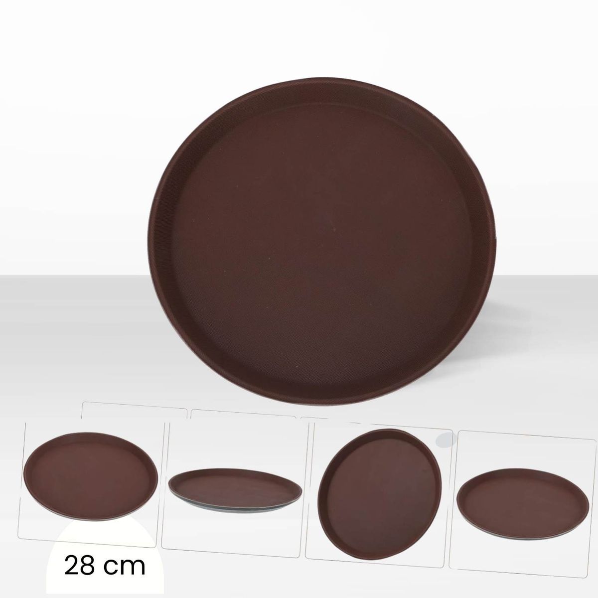 ICHIMATSU - Azafate Antideslizante Redondo 28 cm Marron
