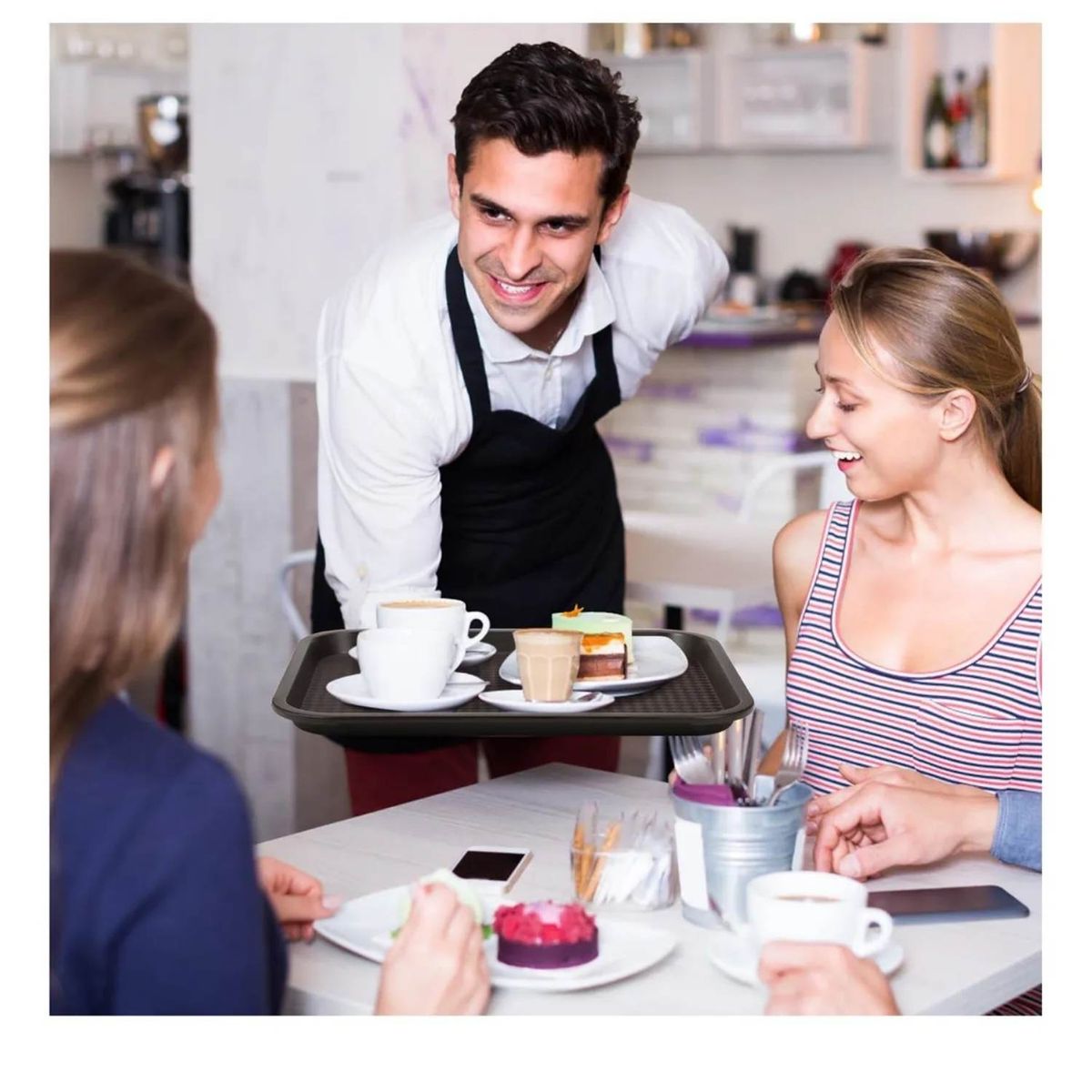 ICHIMATSU - Azafate Antideslizante Cuadrado 45 cm Marron