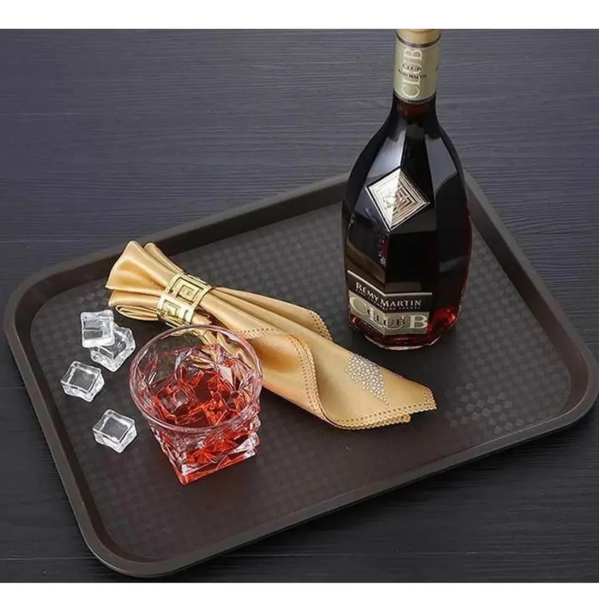 ICHIMATSU - Azafate Antideslizante Cuadrado 51 cm Marron