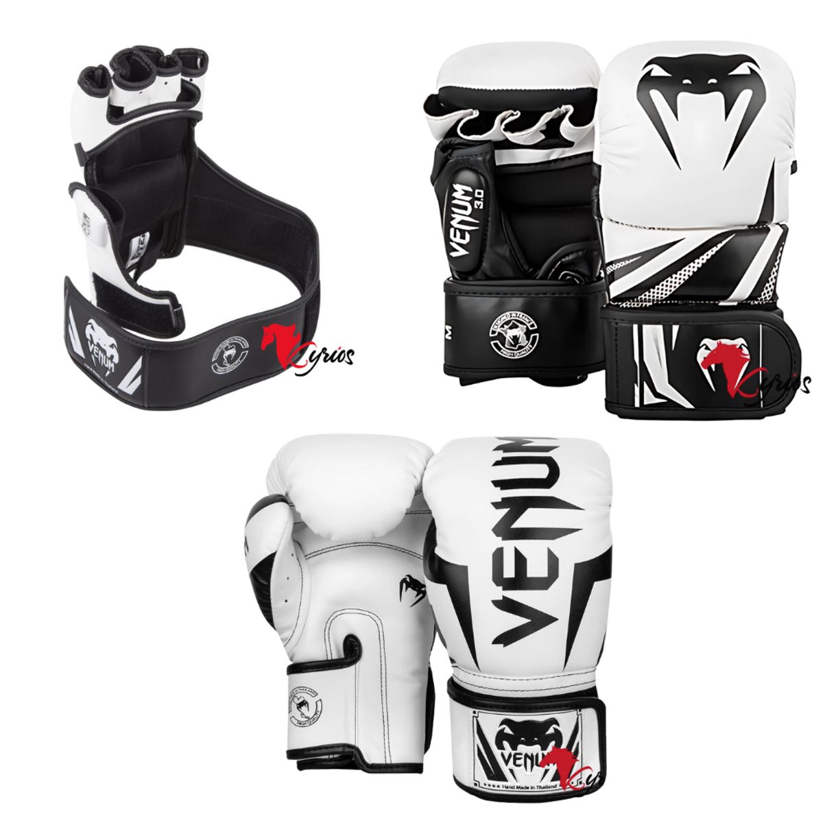 NO LOGO - PACK VENUM 3 GUANTES VENUM INCLUYE BOX,MMA,SPARRING