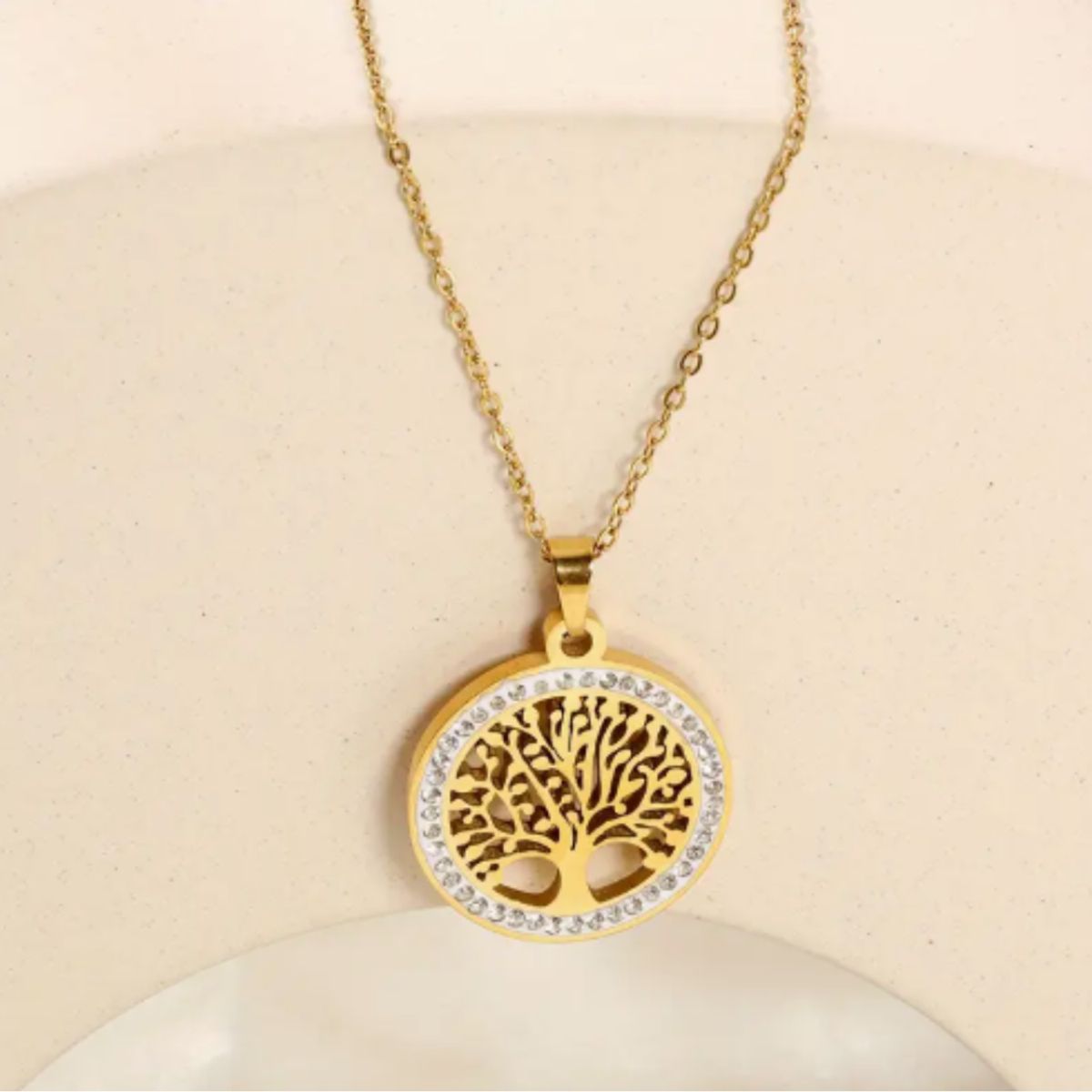 GENERICO - Collar Árbol de la Vida Dorado  Fuerza Crecimiento y Belleza