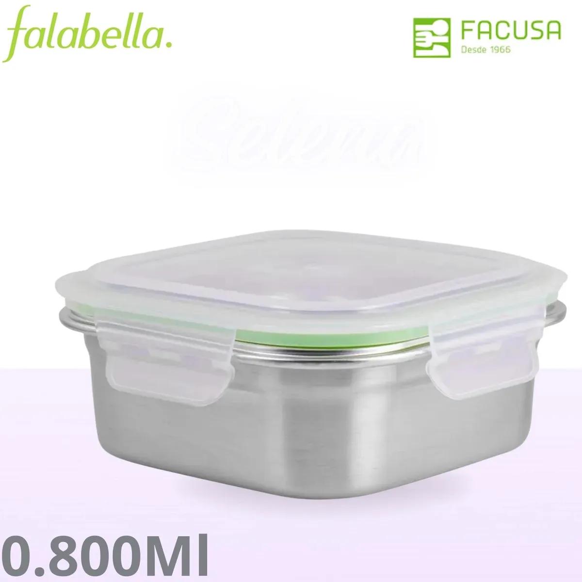 FACUSA - Taper de Acero Inoxidable Cuadrado De 800Ml - Facusa