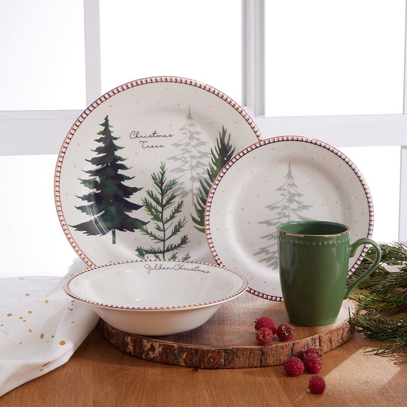 CORONA - Juego de Vajillas Corona Arboles de Navidad 16 Pzas